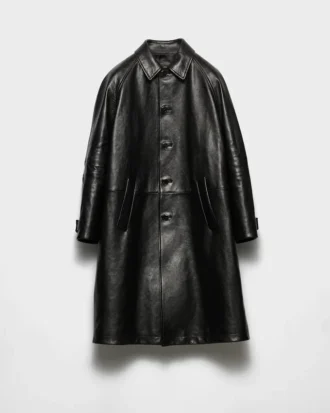 Abrigo de cuero oversize