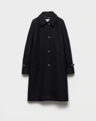 Abrigo de doble loden de botonadura simple