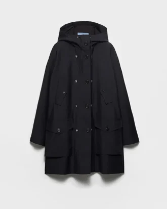 Abrigo de mohair de cabrito y Re-Nylon de un solo pecho