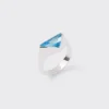 Anillo con logotipo de topacio azul suizo Anillo con logotipo de topacio azul suizo