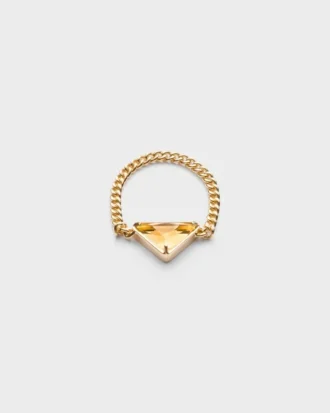 Anillo Eternal Gold Chain en oro amarillo con cuarzo verde