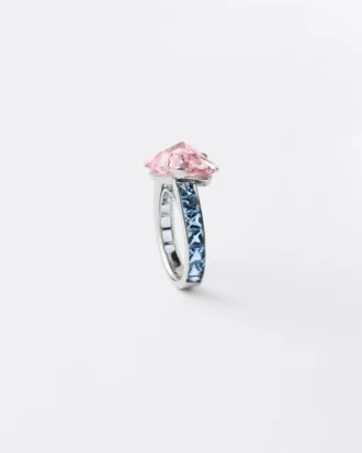 Anillo solitario Couleur Vivante – Oro blanco con morganita y aguamarina Anillo solitario Couleur Vivante – Oro blanco con morganita y aguamarina