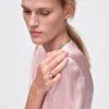 Anillo solitario Couleur Vivante – Oro blanco con morganita y aguamarina