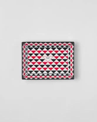 Bandeja rectangular grande de porcelana – Triángulos