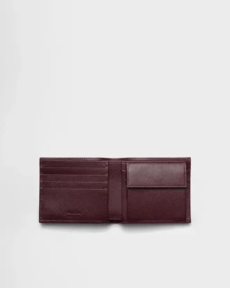 Billetera de cuero Saffiano con monedero