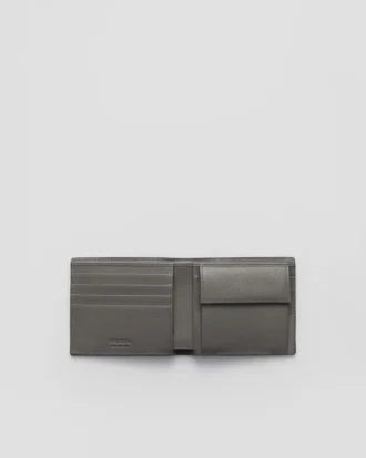 Billetera de cuero Saffiano con monedero