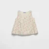 Blusa de lino con estampado floral bordado Blusa de lino con estampado floral bordado