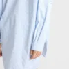 Blusa de popelín a rayas bordada Blusa de popelín a rayas bordada