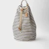 Bolsa de lona a rayas con cordón