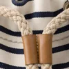 Bolsa de lona a rayas con cordón