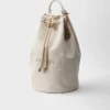 Bolsa de viaje con cordón de mezcla de lino Bolsa de viaje con cordón de mezcla de lino