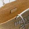 Bolso de compras grande de rafia y cuero Bolso de compras grande de rafia y cuero