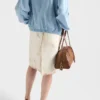 Bolso de cuero Prada Bowling mediano con asa superior Bolso de cuero Prada Bowling mediano con asa superior