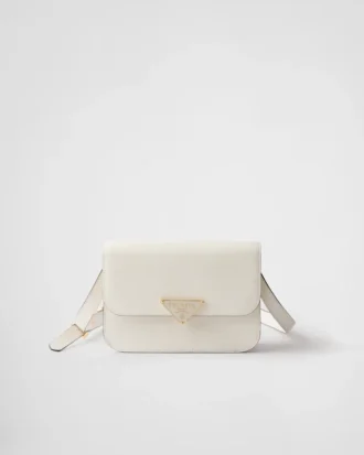 Bolso de hombro con solapa de piel Saffiano