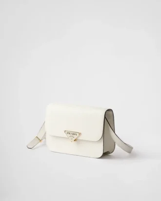 Bolso de hombro con solapa de piel Saffiano