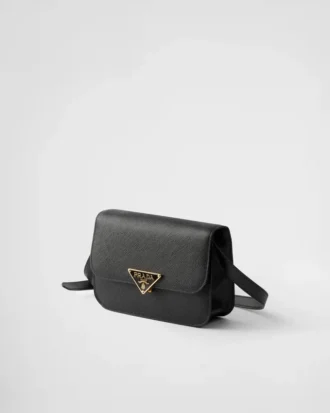 Bolso de hombro con solapa de piel Saffiano