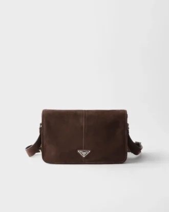 Bolso de hombro de gamuza
