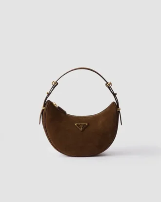 Bolso de hombro de gamuza Prada Arqua