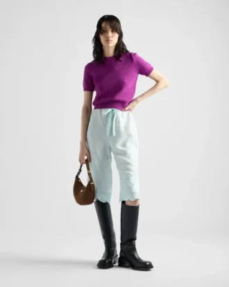 Bolso de hombro de gamuza Prada Arqua
