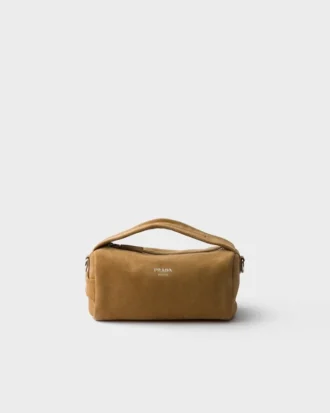 Bolso de hombro de piel de gamuza