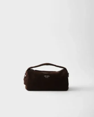 Bolso de hombro de piel de gamuza