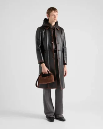 Bolso de hombro de piel de gamuza