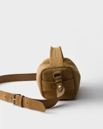 Bolso de hombro de piel de gamuza