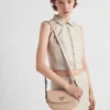 Bolso de hombro de piel Prada Arqua con solapa Bolso de hombro de piel Prada Arqua con solapa