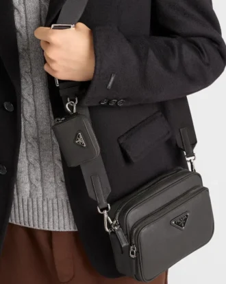 Bolso de hombro de piel Saffiano
