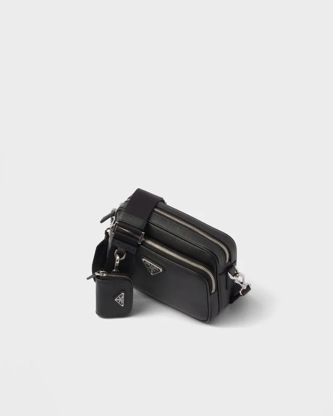 Bolso de hombro de piel Saffiano Bolso de hombro de piel Saffiano