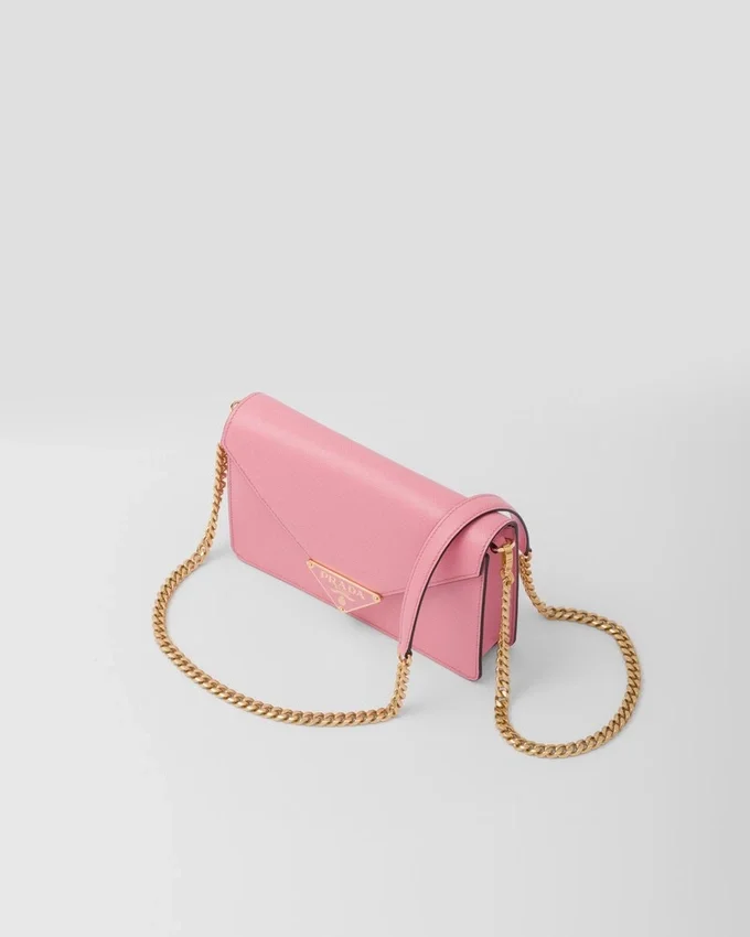 Bolso de hombro de piel Saffiano Bolso de hombro de piel Saffiano