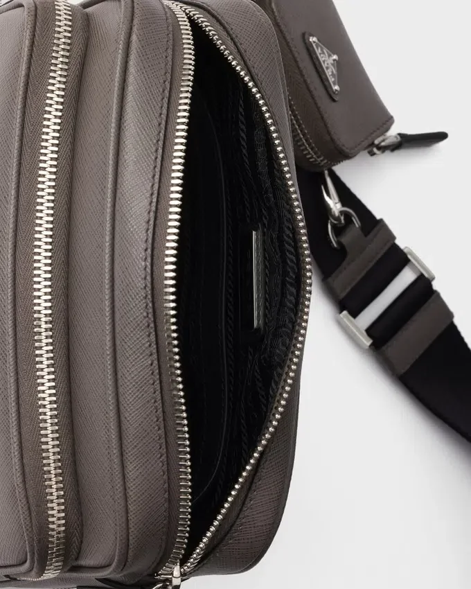 Bolso de hombro de piel Saffiano Bolso de hombro de piel Saffiano