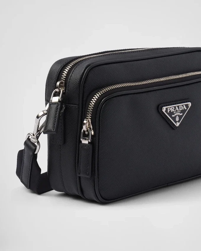 Bolso de hombro de piel Saffiano Bolso de hombro de piel Saffiano