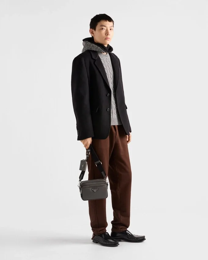 Bolso de hombro de piel Saffiano Bolso de hombro de piel Saffiano