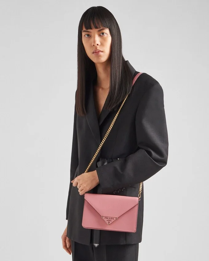 Bolso de hombro de piel Saffiano Bolso de hombro de piel Saffiano