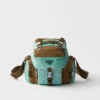 Bolso de hombro de Re-Nylon envejecido y cuero Bolso de hombro de Re-Nylon envejecido y cuero
