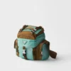 Bolso de hombro de Re-Nylon envejecido y cuero Bolso de hombro de Re-Nylon envejecido y cuero