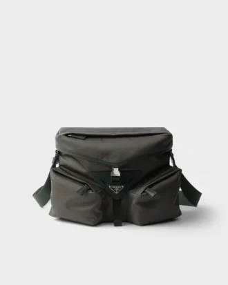 Bolso de hombro de Re-Nylon y cuero