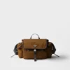Bolso de hombro de Re-Nylon y cuero Bolso de hombro de Re-Nylon y cuero
