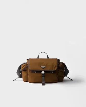 Bolso de hombro de Re-Nylon y cuero
