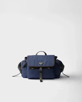 Bolso de hombro de Re-Nylon y cuero