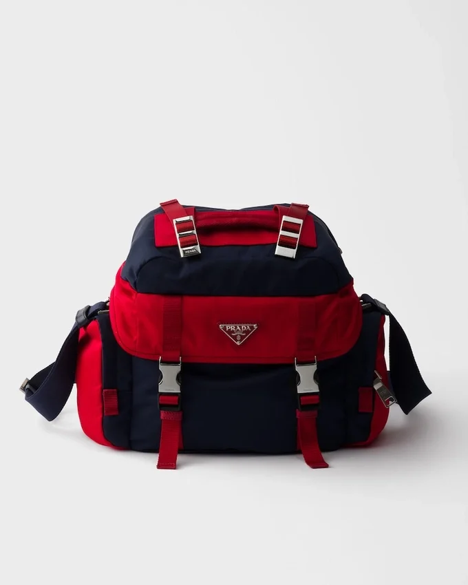 Bolso de hombro de Re-Nylon y cuero Bolso de hombro de Re-Nylon y cuero