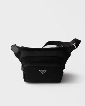 Bolso de hombro de Re-Nylon y cuero