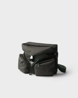 Bolso de hombro de Re-Nylon y cuero