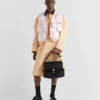 Bolso de hombro de Re-Nylon y cuero Bolso de hombro de Re-Nylon y cuero