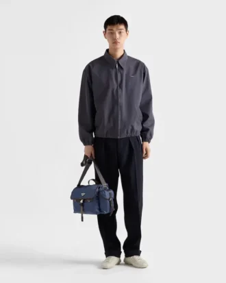 Bolso de hombro de Re-Nylon y cuero
