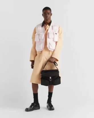 Bolso de hombro de Re-Nylon y cuero