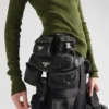 Bolso de hombro de Re-Nylon y cuero Bolso de hombro de Re-Nylon y cuero