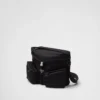 Bolso de hombro de Re-Nylon y cuero Bolso de hombro de Re-Nylon y cuero