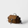 Bolso de hombro de Re-Nylon y cuero Bolso de hombro de Re-Nylon y cuero